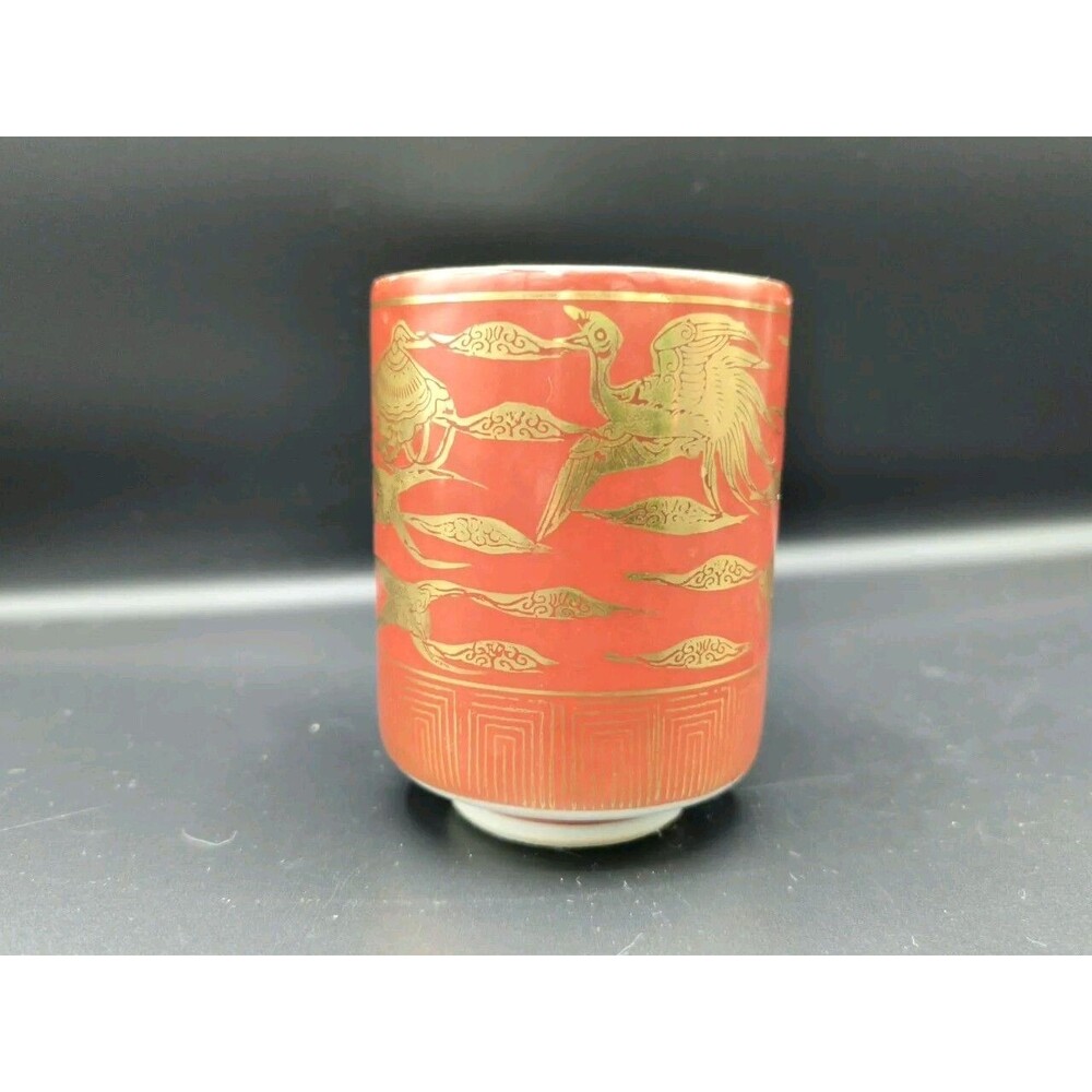 Japanese antique vintage KUTANI YAKI Porcelain Tea Cup 3.25 inches tall